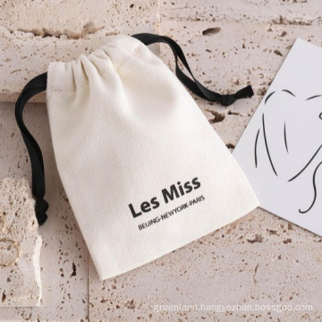 Custom Jewelry Pouch Bag High Quality Canvas Fabric Drawstring Tote Bags With Logo Printing For Packaging